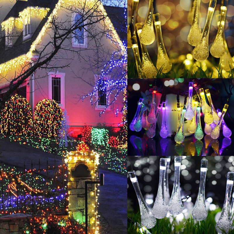 Wholesale 7m 50leds Waterproof Water Drop Shape Solar String Light Outdoor Holiday Decor Color Light Me0003203 From China