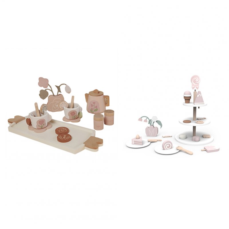 Wooden Tea Set For Girls Toddler Tea Set Toy Play Kitchen Pretend Playset Toys For Girls Birthday Gifts 