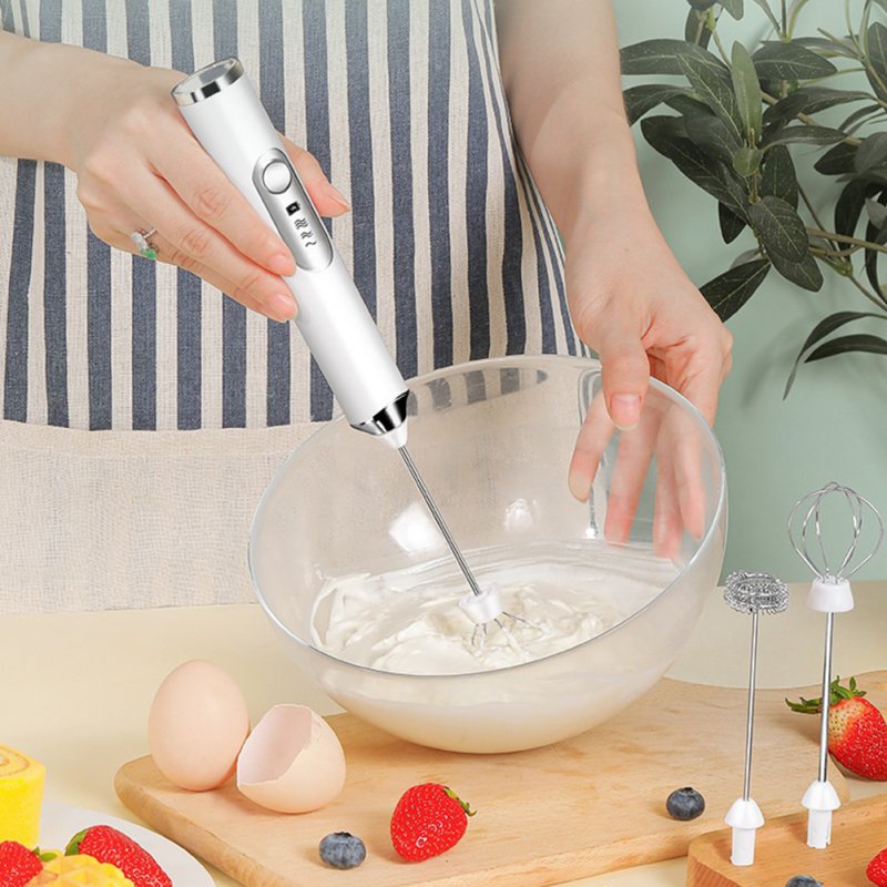 Handheld Kitchen Egg Beater Usb Charging Wireless Mini Electric Whisk Coffee Milk Mixer 
