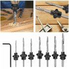 7Pcs Countersink Drill Bit Set, Heat-treated Steel, 1/8 Inch, 9/64 Inch, 5/32 Inch, 11/64 Inch, 3/16 Inch, 13/64 Inch, 7/32 Inch Chamfered Adjustable Drilling Tool Kit For Woodworking 7pcs with wrench