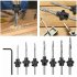 7Pcs Countersink Drill Bit Set  Heat treated Steel  1 8 Inch  9 64 Inch  5 32 Inch  11 64 Inch  3 16 Inch  13 64 Inch  7 32 Inch Chamfered Adjustable Drilling T