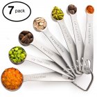 7Pcs/Set Stainless Steel Measuring Spoon Baking Tools Kitchen <span style='color:#F7840C'>Gadget</span> Stainless steel