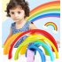 7Pcs Wooden Rainbow Arch Bridge Blocks Educational Puzzle Toy for Infant Kids
