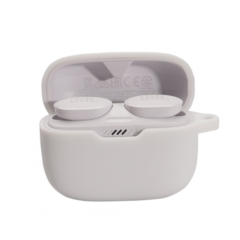 Soft Silicone Protective Case Compatible For Jbl Tune T130nc Tws Wireless Bluetooth Earphone Anti-lost Storage Cover 