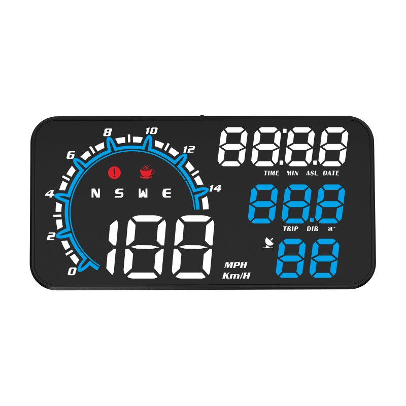 Car Hud Head up Display 5.5-Inch Large Screen Universal USB Gps Speed Instrument with Overspeed Alarm 