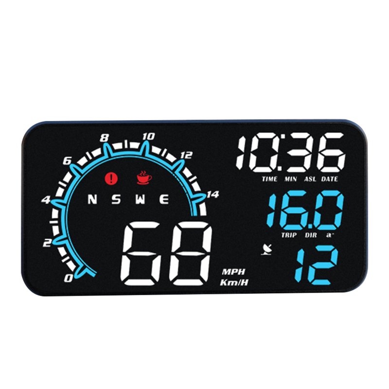 Car Hud Head up Display 5.5-Inch Large Screen Universal USB Gps Speed Instrument with Overspeed Alarm 