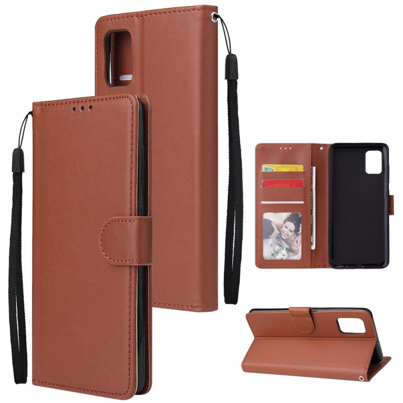 For Samsung A51 Phone Case PU Leather Shell All-round Protection Precise Cutout Wallet Design Cellphone Cover  