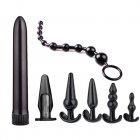 7pcs/8pcs Soft Silicone Butt Plug Dildo Masturbation Anal Plug Vaginal Plug Set For Women Men Anal Trainer Couples 7-piece set black