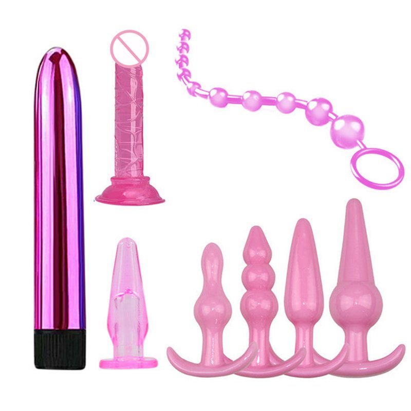7pcs/8pcs Soft Silicone Butt Plug Dildo Masturbation Anal Plug Vaginal Plug Set For Women Men Anal Trainer Couples Small dildo set of 8 purple