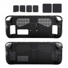 7pcs Case Set TPU Cover with Stand Touchpad Button Stickers for Steam Deck Black