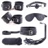 7pcs Leather Bed Strap Set with Ankle Cuff Erotic Bandage System Set Adult Sex Products Suitable for Beginners Red