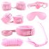 7pcs Leather Bed Strap Set with Ankle Cuff Erotic Bandage System Set Adult Sex Products Suitable for Beginners Red