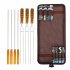 7pcs Stainless Steel Barbecue Skewers With Wooden Handle Outdoor Portable Bbq Needle Sticks Fork Set