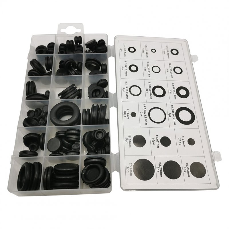125pcs Rubber O-ring Assortment Set Car Air Conditioner Sealing Ring Coil Guard Retaining Firewall Hole Plug 