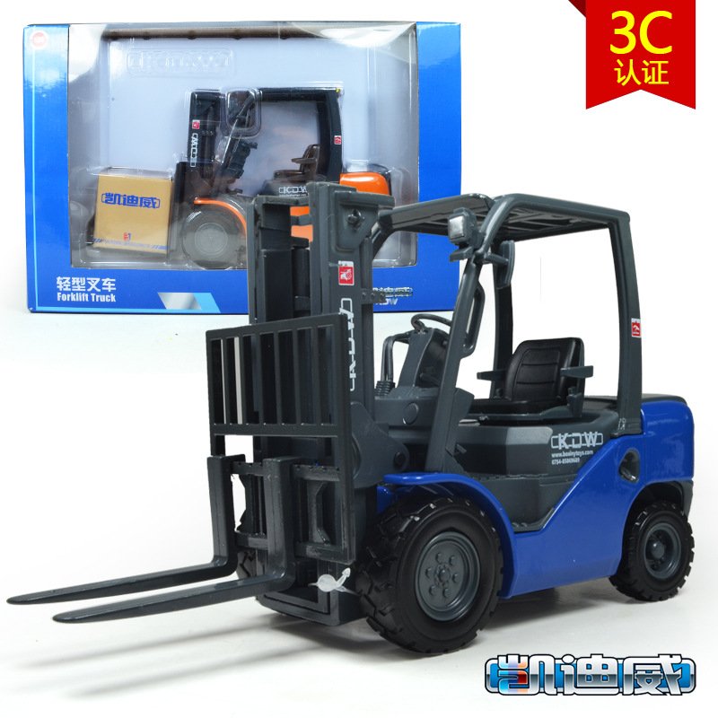 1:20 Alloy Engineering Vehicle Model Ornaments Light Forklift Car Model Toys For Boys Collection Holiday Gifts 