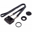 PULUZ Vintage Style Genuine Leather Bag Black