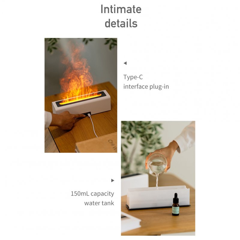 Portable Mini Essential Oil Diffusers With 150ml Water Tank Capacity USB Flame Air Humidifier Mist Sprayer Aromatherapy Machine For Home Office Bedroom 