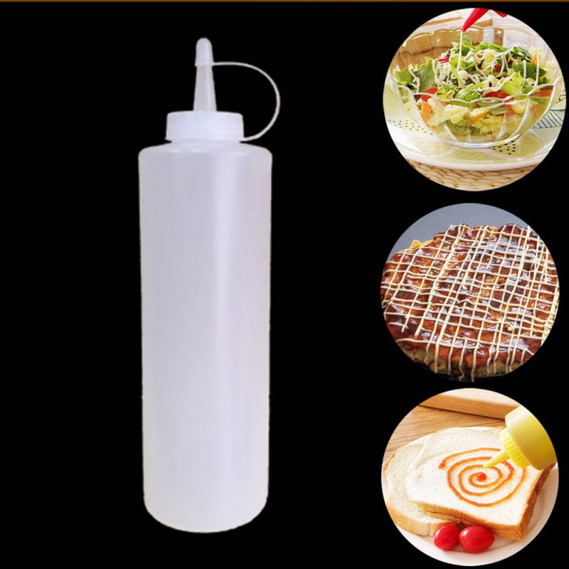 8-24oz Clear Plastic Squeeze Bottle Condiment Dispenser with Scale 12oz