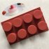 8 Cavity Silicone Mold Heat resistant Mold for Cupcake Pudding Candle Decorating Tool  Brick red