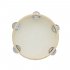 8  Hand Held Tambourine Drum Bell Birch Metal Jingles Percussion Musical Educational Toy  White dot