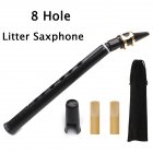 8-Hole Mini Saxophone Pocket Sax Portable Design With Carry Bag <span style='color:#F7840C'>Woodwind</span> <span style='color:#F7840C'>Instrument</span> for Amateurs and Professional Performers black_With metal clip