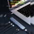8 In 1 USB C Hub Multiport USB 3 0 Expander With Cable Portable Data Adapter Card Reader For Laptop PC Printer Flash Drive grey