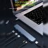8 In 1 USB C Hub Multiport USB 3 0 Expander With Cable Portable Data Adapter Card Reader For Laptop PC Printer Flash Drive grey