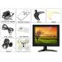 8 Inch 1024x768 TFT LCD Monitor with VGA  BNC and AV input  an adjustable stand and remote control