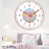 8 Inch 20cm Round Wall Clock Colorful Cartoon Silent Clock For Home Living Room Bedroom Decor White