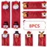 8 Pcs set Creative Cute Home Handle  Protective  Cover Refrigerator Glove Christmas Decoration As shown