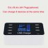 8 Port USB Type C 5V 8A Socket Charger with Voltage Current LCD Display for Smart Mobile Phone Tablet PC  US plug
