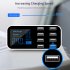 8 Ports USB Car Charger LED Digital Display Fast Charging Car Phone Charger white