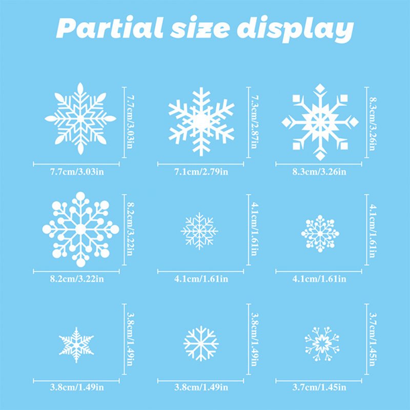 8 Sheets 480pcs PVC Christmas Snowflakes Window Decals Stickers Self-adhesive Double-sided Design Xmas Winter Window Decoration 21 x 29CM x 8