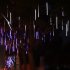 8 Tubes Set LED 30cm Meteor Shower Solar Lamp Falling Rain Fairy String Lights Ultra Bright Drop Decoration Light blue