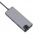 8 USB Port C HDMI VGA LAN Ethernet RJ45 Adapter for Mac Book Pro Type C Hub Card Reader 2 USB 3 0 Type A   Type C Charging Port gray