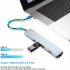 8 in 1 USB C Hub Multiport Adapter 3 1 To 4K Adapter RJ45 SD TF Card Reader PD Fast Charging Compatible For MacBook grey