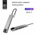 8 in 1 USB C Hub Type C Multi port Card Reader Adapter Aluminum Alloy 4K HDMI for Mac Pro As shown