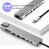 8 in 1 USB C Hub Type C Multi port Card Reader Adapter Aluminum Alloy 4K HDMI for Mac Pro As shown