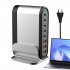 8 in 1 USB Hub 200W 8 Ports USB Charging Station Hub Adapter 5 USB A 3 USB C Multiport USB C Splitter US Plug