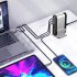 8 in 1 USB Hub 200W 8 Ports USB Charging Station Hub Adapter 5 USB A 3 USB C Multiport USB C Splitter US Plug