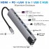 8 in 1 Usb  C  Hub Type C 3 1 To 4k Hdmi Adapter with Rj45 Sd tf Card Reader Pd Fast Charge Grey