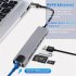 8 in 1 Usb  C  Hub Type C 3 1 To 4k Hdmi Adapter with Rj45 Sd tf Card Reader Pd Fast Charge Grey