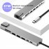 8 in 1 Usb  C  Hub Type C 3 1 To 4k Hdmi Adapter with Rj45 Sd tf Card Reader Pd Fast Charge Grey
