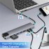 8 in 1 Usb  C  Hub Type C 3 1 To 4k Hdmi Adapter with Rj45 Sd tf Card Reader Pd Fast Charge Grey