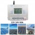 80A 12V 24V MPPT Solar Charge Controller LCD Display Solar Regulator  silver
