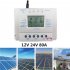 80A 12V 24V MPPT Solar Charge Controller LCD Display Solar Regulator  silver