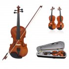 81.0*26.0*12.0cm Violin Natural Acoustic Solid Wood Spruce Flame Maple Veneer Violin Fiddle with Cloth Case Rosin Sets 4/4