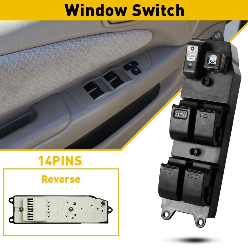 84820-60090 Master Power Window Door Control Switch Window Regulator Compatible For 2000-2005 Echo 1998-2002 Chevrolet Replaces 84820-aa011 84820-04020 black