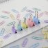 84Pcs box Colorful Long Tail Clip Dovetail Clip Metal Hollow Frame FILE Folder Paper Clips Pink
