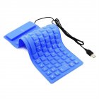 85 key Flexible Soft Silicone Keyboard Waterproof Dustproof Desktop Usb Roll Up Keyboard For Pc Laptop Notebook blue